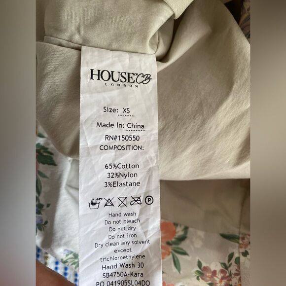 HOUSE OF CB London Kara Floral Mini Dress Ruched LaceUp Ruffle Sleeve Bodycon XS - Picture 13 of 17